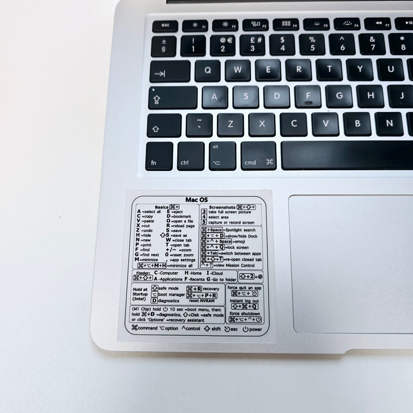 Shortcuts Sticker for Mac OS System 2024 New Shortcut Key Sticker for 13-16" MacBook Pro 13 /Air 13 Windows Word Excel Decal