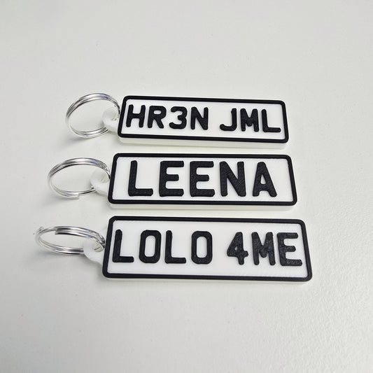 Personalised Reg Plate Keychain Tag