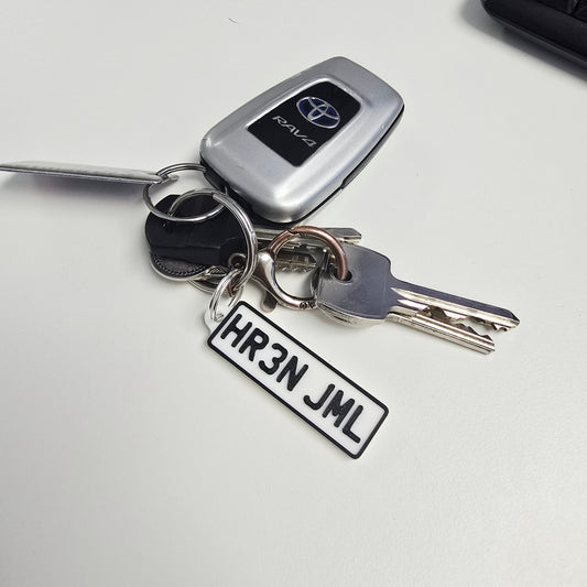 Personalised Reg Plate Keychain Tag