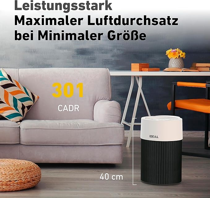 Ideal Air Purifier with High grade certified HEPA Filter technology, for Room up to 50 m² - German Made