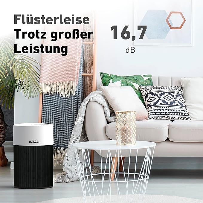 Ideal Air Purifier with High grade certified HEPA Filter technology, for Room up to 50 m² - German Made