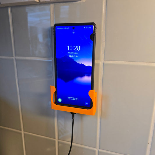 FlexDock-V2™ Self-Adhesive Wall Phone Holder – Universal Mobile Dock  with charging port access | Made in UK by Creowaves