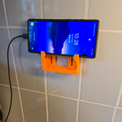 FlexDock-V2™ Self-Adhesive Wall Phone Holder – Universal Mobile Dock  with charging port access | Made in UK by Creowaves