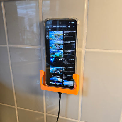 FlexDock-V2™ Self-Adhesive Wall Phone Holder – Universal Mobile Dock  with charging port access | Made in UK by Creowaves