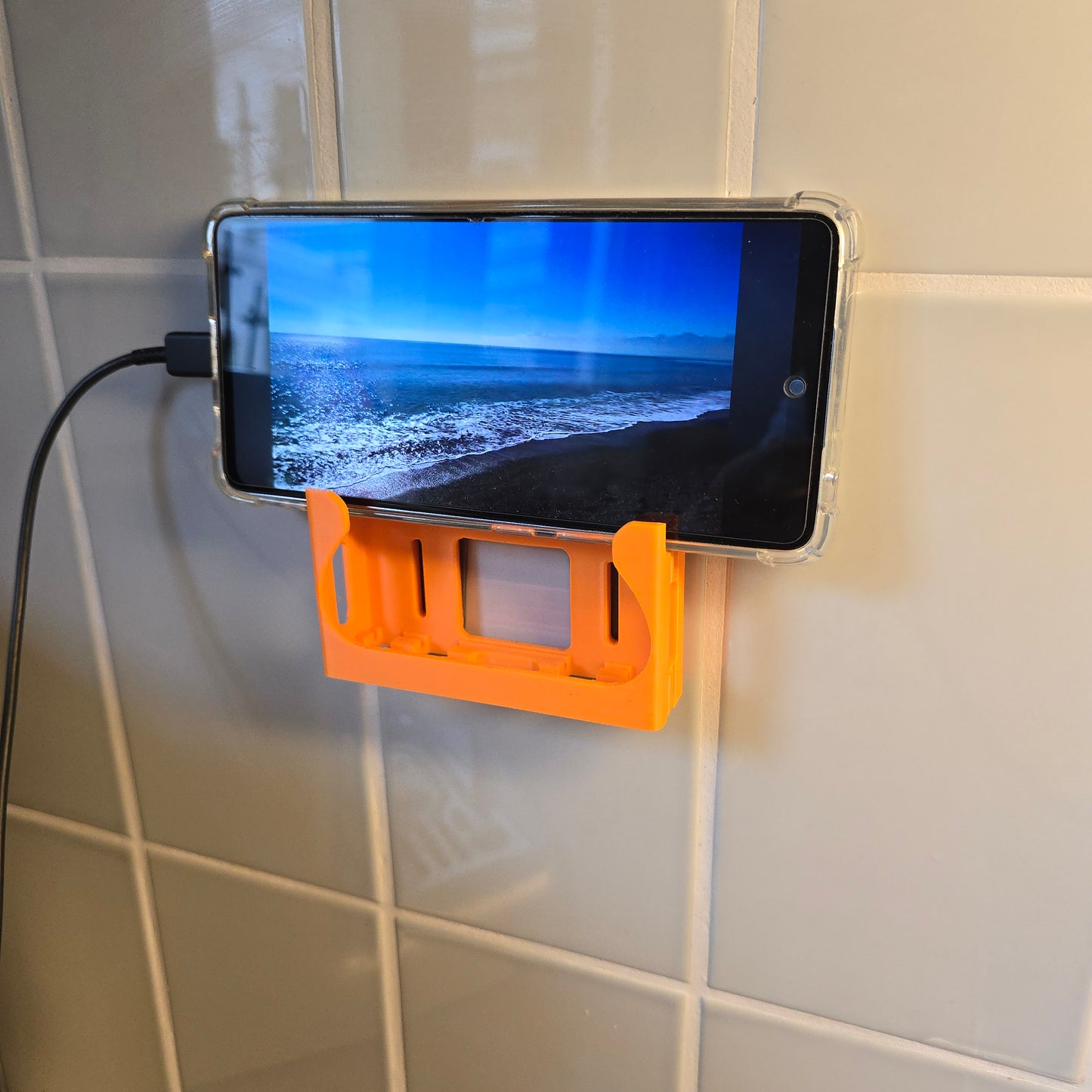 FlexDock-V2™ Self-Adhesive Wall Phone Holder – Universal Mobile Dock  with charging port access | Made in UK by Creowaves
