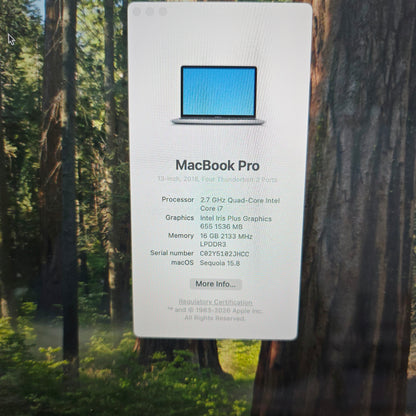 MacBook Pro 13" | 2018/2019 | Intel i7 | 2.7GHz| RAM 16GB | SSD 1000 GB |  Excellent  | QWERTY - ENGLISH