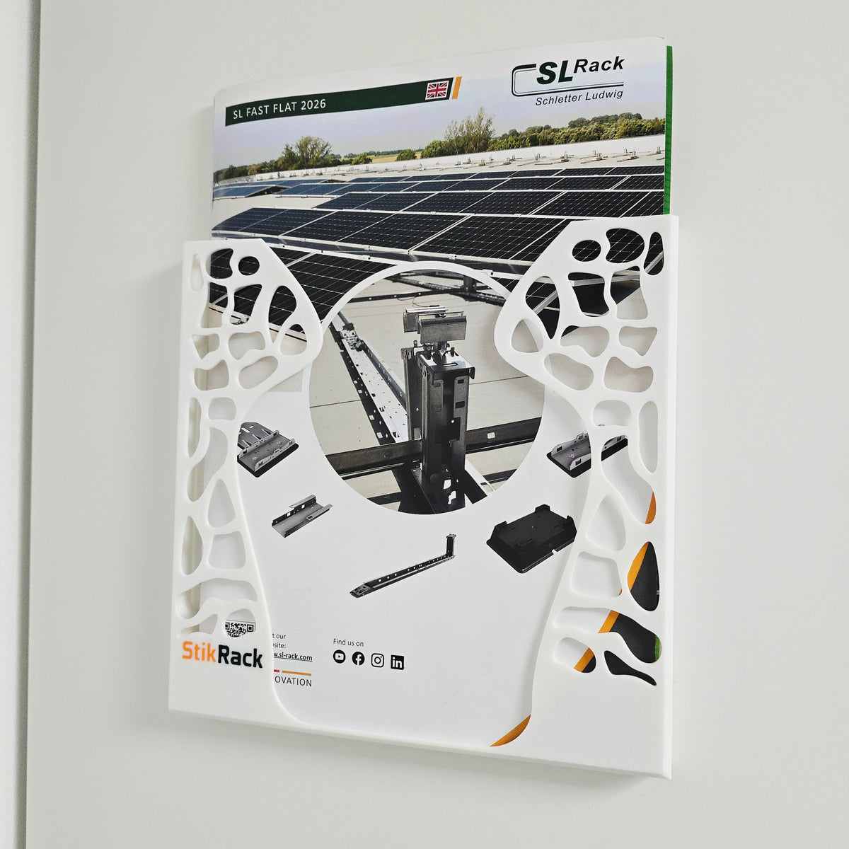 StikRack™ 3-Piece Wall-Mounted Brochure Holder Set – A4, A5 & Folded Leaflet Display Racks – Modern 3D Printed Design – Self-Adhesive – UK Made