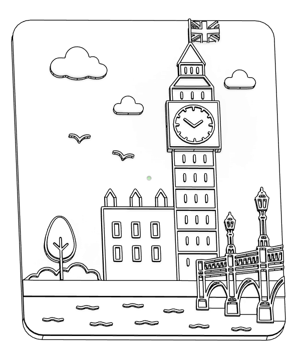 KaleYoYa Big Ben – Interactive 3D Colouring Experience - Set for 2pcs