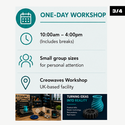 3D Printing & Digital Manufacturing Workshop, One day -  Workshop Code : CR3D18