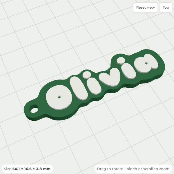 Personalised Cloud Name Keychain