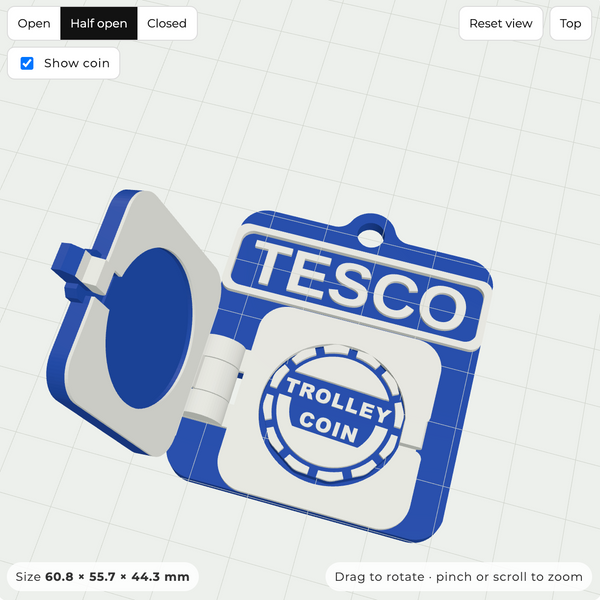 Personalised Trolley Coin Keychain