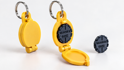 Trolley coin pocket keychain, pack of 20, view 3