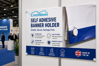 Self-Adhesive Banner Holder (Set of 4) – No Drill, Damage-Free Display