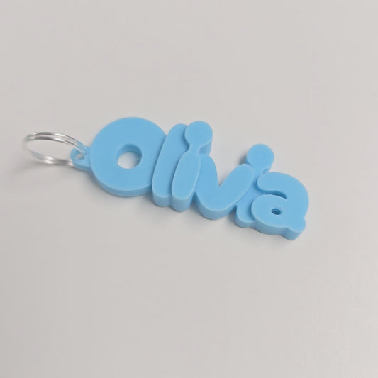Personalised Bubble Name Keyring